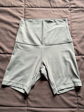 lululemon Align Super High Rise 10” Shorts in Gray Sage